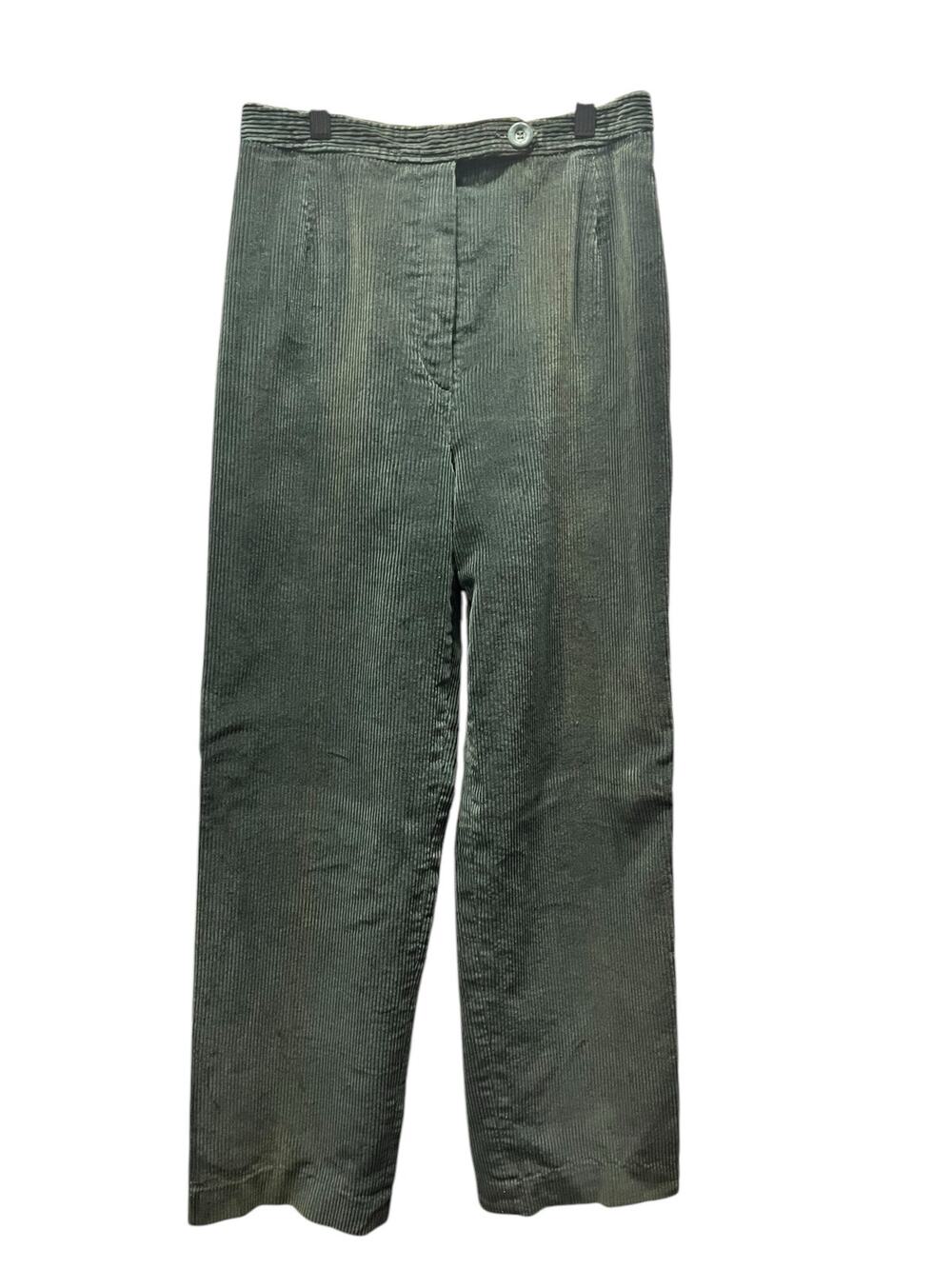 Evan Picone Vintage Women's Corduroy Green Highwaisted Wide Leg Pants Size Small